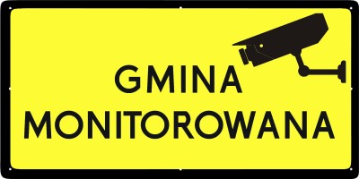 Wizualizacja żółtej tabliczki Gmina Monitorowana