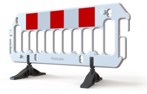 Zapora drogowa Eurovision/U20 PVC z nóżkami 2000 x 1000 mm
