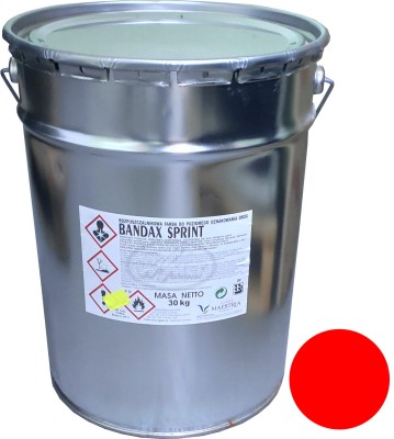 Wiadro z farbą drogową czerwoną