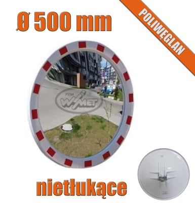 Lustro okrągłe poliwęglan 500 mm
