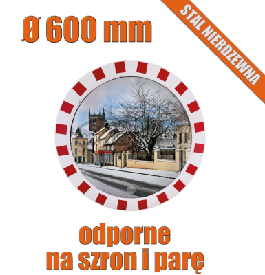 Lustro okrągłe stal nierdzewna 600 mm