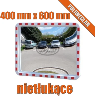 Lustro prostokątne poliwęglan 400 x 600 mm
