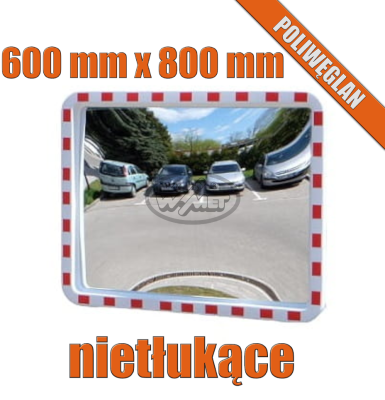 Lustro prostokątne poliwęglan 600 x 800 mm