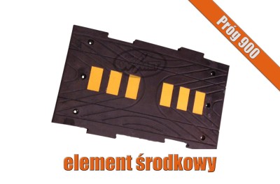 Element środkowy progu zwalaniającego z taśmą odblaskową