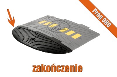 Element końcowy do progu zwalniającego z taśmą odblaskową