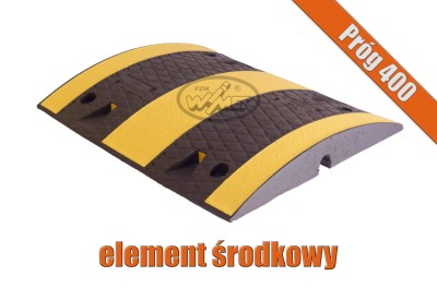 Element środkowy progu podrzutowego z tworzywa z recyklingu w pasy