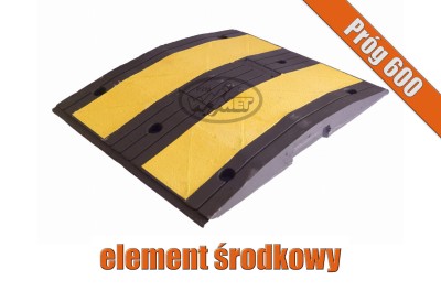 Element środkowy progu podrzutowego z tworzywa z recyklingu