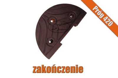 Czarny element końcowy progu podrzutowego salamandra