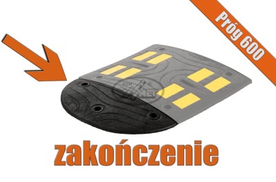 Element końcowy do progu podrzutowego z taśmą odblaskową