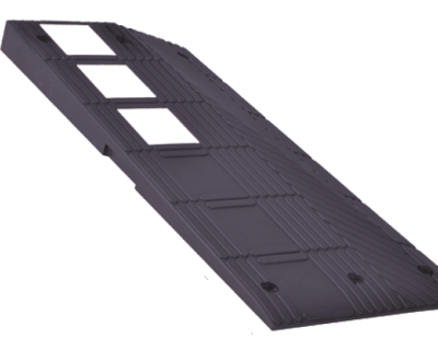 Element narożny lewy (NL) progu płytowego "B" z gumy wulkanizowanej 1000 x 450 x 0-80 mm
