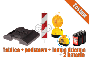 Tablica kierująca U-21 A/B folia I gen. obustronna z lampą dzienną na podstawie 15 kg