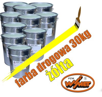 Zestaw 30 kg farby drogowej żółtej