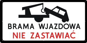 Tabliczka trawnikowa "Brama wjazdowa - nie zastawiać"