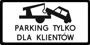 Tabliczka "Parking tylko dla klientów"