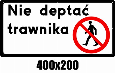 Tabliczka ze słupkiem i wskazaniem wymiaru 400x200 mm