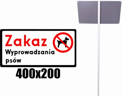 Tabliczka ze słupkiem i wskazaniem wymiaru 400x200 mm