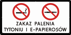 Tabliczka "Zakaz palenia papierosów i epapierosów"