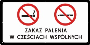 Tabliczka "Zakaz palenia w częściach wspólnych"
