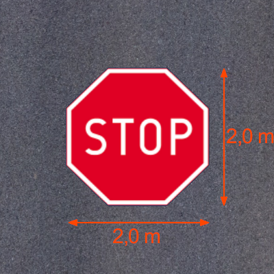 Piktogram drogowy kolorowy B-20 STOP wymiary