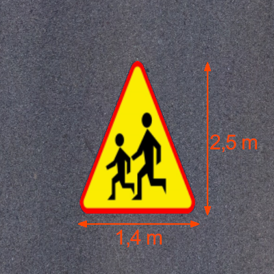 Piktogram drogowy trójkąt kolorowy wymiary