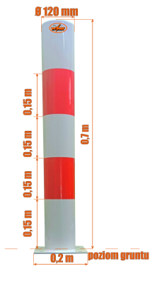 Wymiary słupka U-12c na podstawie