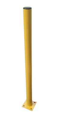 Słupek żółty na podstawce do montażu.