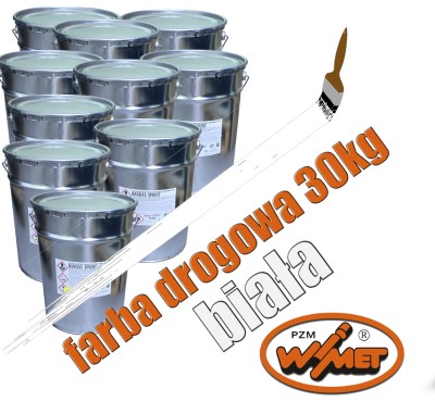 Zestaw 30 kg farby drogowej białej