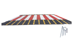 Przejście podwyższone dla pieszych biało-czerwone 6,5 x 7 m