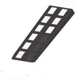 Element środkowy najazdu (SN) progu płytowego "B" z gumy wulkanizowanej 1000 x 450 x 0-80 mm